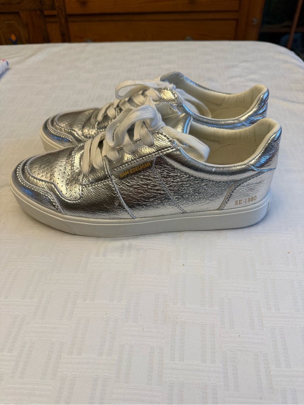 Sam Edelman Silver Sneakers Size 8